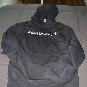 #youthlivesmatter black long- sleeve hoodie.